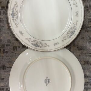 Royal Doulton White and Gray Floral Dinner Plates